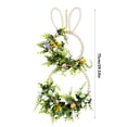 thumbnail image 3 of Easter Bunny Wooden Bead Wreath Hanging Pendant 30X17 Inch Handwoven Rabbit Decor For Door Wall Window Spring Party Decoration, 3 of 7