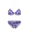 thumbnail image 3 of Alvivi Women's Fish Scale Printed Two Piece Bikini Sets Lace Up Padded Brazilian Bathing Suits Type C S, 3 of 7