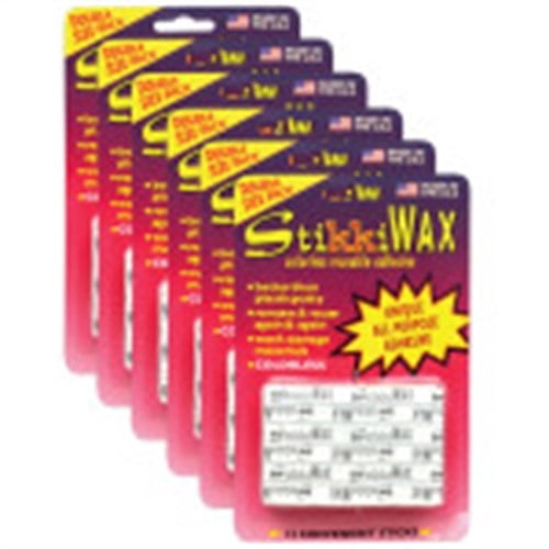 StikkiWorks StikkiWAX Adhesive Bars/Sticks 6.40" x 4.20" x 1.60" Clear 12 Per Pack 6 Packs