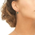 thumbnail image 3 of Simulated Emerald 6mm Heart Bezel-Set Dangle Leverback Earrings in Sterling Silver, 3 of 3