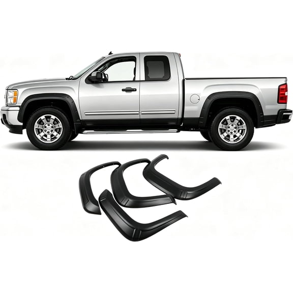 Kojem Fender Flare Pp Textured Black Compatible with 2007-2013 Gmc Sierra 1500