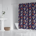 thumbnail image 2 of Blue Skull Rose Flower Pattern Shower Curtain 72"x72" ,Bathroom Decorative Shower Curtains Set with 12 Hooks,Modern Waterproof Washable Shower Curtain, 2 of 6