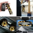 thumbnail image 5 of XYZCANDO Leopard Sunflower Print Car Seat Cover Keychain Lipstick Cover Center Mirror Cover Car Trash Can Coasters Steering Wheel Cover Seat Belt Cover Universal Car Accessories Decoration, 5 of 5