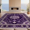 thumbnail image 2 of Design&I 4'x6' Ultra Soft Area Rug, Purple Ornate Para Bedside Traditional Scrollwork Alfombras Cuartos None Fluffy Washable Non Shedding for Bedroom Living Room Home Office, 2 of 7