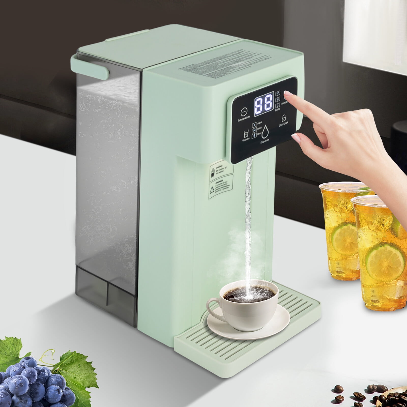 3L 1500W Instant Hot Water Dispenser w/45dB Silent Mode & Child Lock, 3-Temp Control for Office/Kitchen