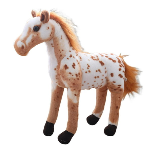 Caballo de pie, muñeco de peluche realista, juguete para decoración del hogar, peluche realista abrazable Estilo D
