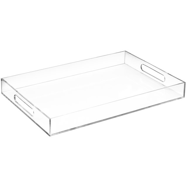 Home Redefined Bandeja Decorativa Rectangular de Acrílico y Lucita de 16" X 12" con Asas Transparentes