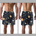 thumbnail image 3 of luoweisi Men's Beach Shorts Quick Dry Swim Trunks with Mesh Lining Galaxy Planet L, 3 of 5