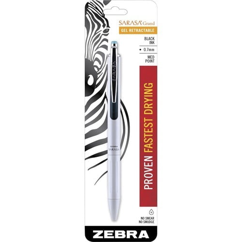 Zebra Pen 0.7mm Retractable Gel Pen 0.7 mm Pen Point Size - Refillable - Retractable - Black Gel-based Ink - Metal Barrel - 1 Each