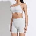 thumbnail image 4 of Hessimy Workout Sets for Women 2 Piece - Seamless Yoga Outfits Shorts and Padded Sports Bra Gym Athletic Clothing Set(Light Gray,M), 4 of 8