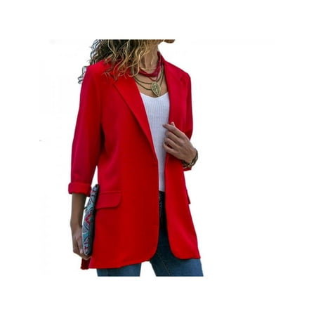 - Nicesee Casual Women Slim Lapel Long Sleeve Jacket Coat Blazer