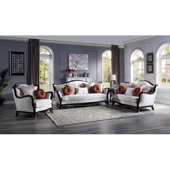 LV00252 - Loveseat w/6Pillows, Beige Fabric - Nurmive