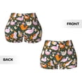 thumbnail image 5 of Haiem Roosters and Chicks No Front Seam Biker Shorts for Women Yoga Workout Gym Bike Shorts with Tummy Control Moisture-Wicking-Small, 5 of 9