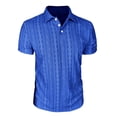 thumbnail image 4 of Timoontee Men's Short Sleeve Basic T Shirt Breathable Fabric Moisture Wicking Lapel Collar V Neck For Daily Blue XL, 4 of 7