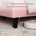 thumbnail image 6 of Twin Size Bed Frame, Velvet Upholstered Platform Bed with Adjustable Vertical Channel Tufted Headboard, No Box Spring Needed, Easy Assembly, Pink | Adjustable Headboard, 6 of 8