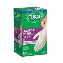 Curad Comfort Wear Latex Exam Gloves, Disposable Gloves, 50 count