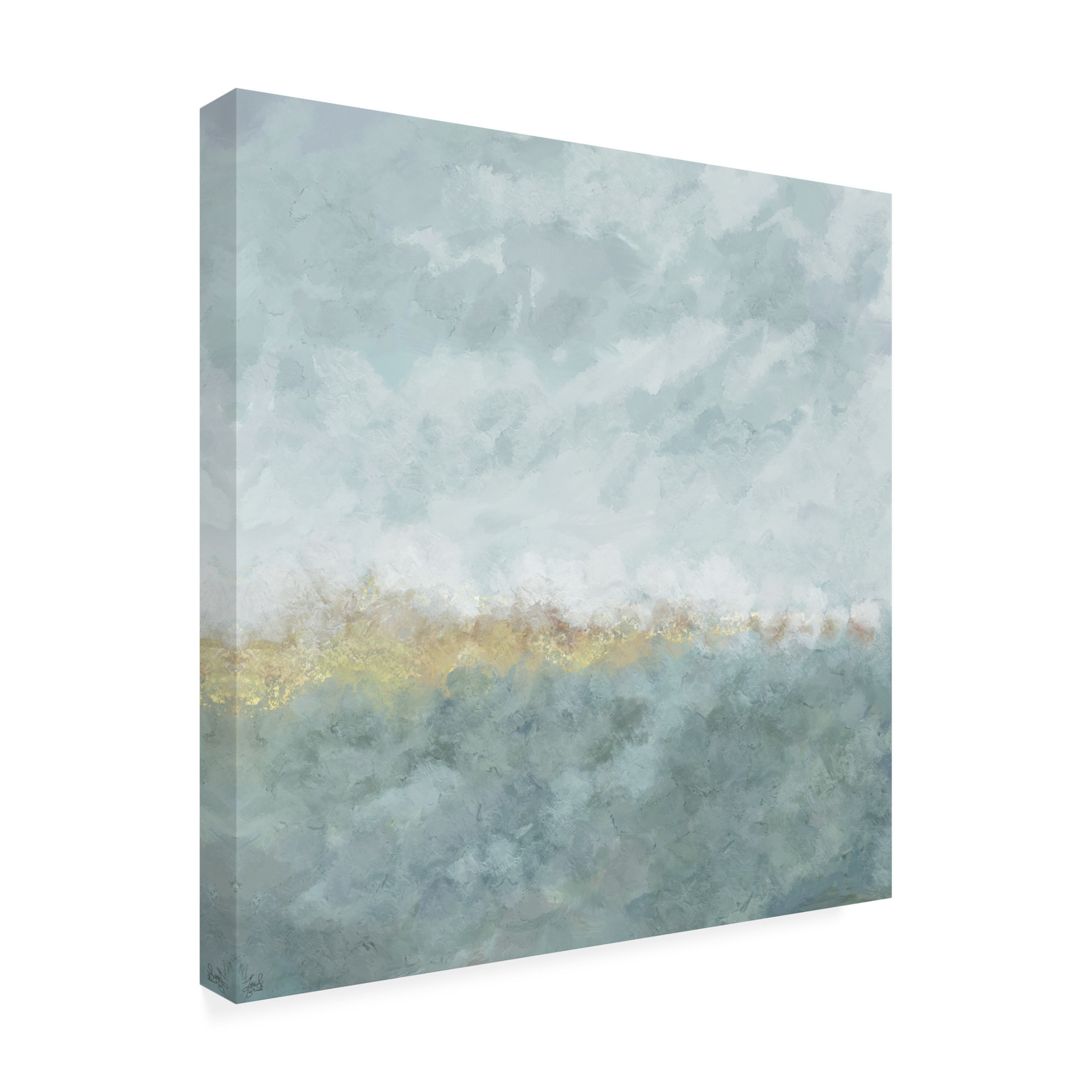 Canvas Wall Art - Line and Brush 'Soft Fog Marsh' Wall Art for Living Room, Bedroom, or Office Décor by Trademark Fine Art - 35 x 35 Inches