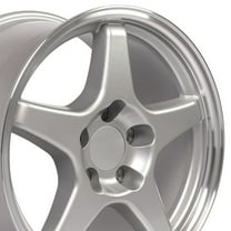 17 inch Rim fits 97-04 Chevrolet Corvette ZR1 Silver Machined Lip Aluminum Wheel Direct Fit