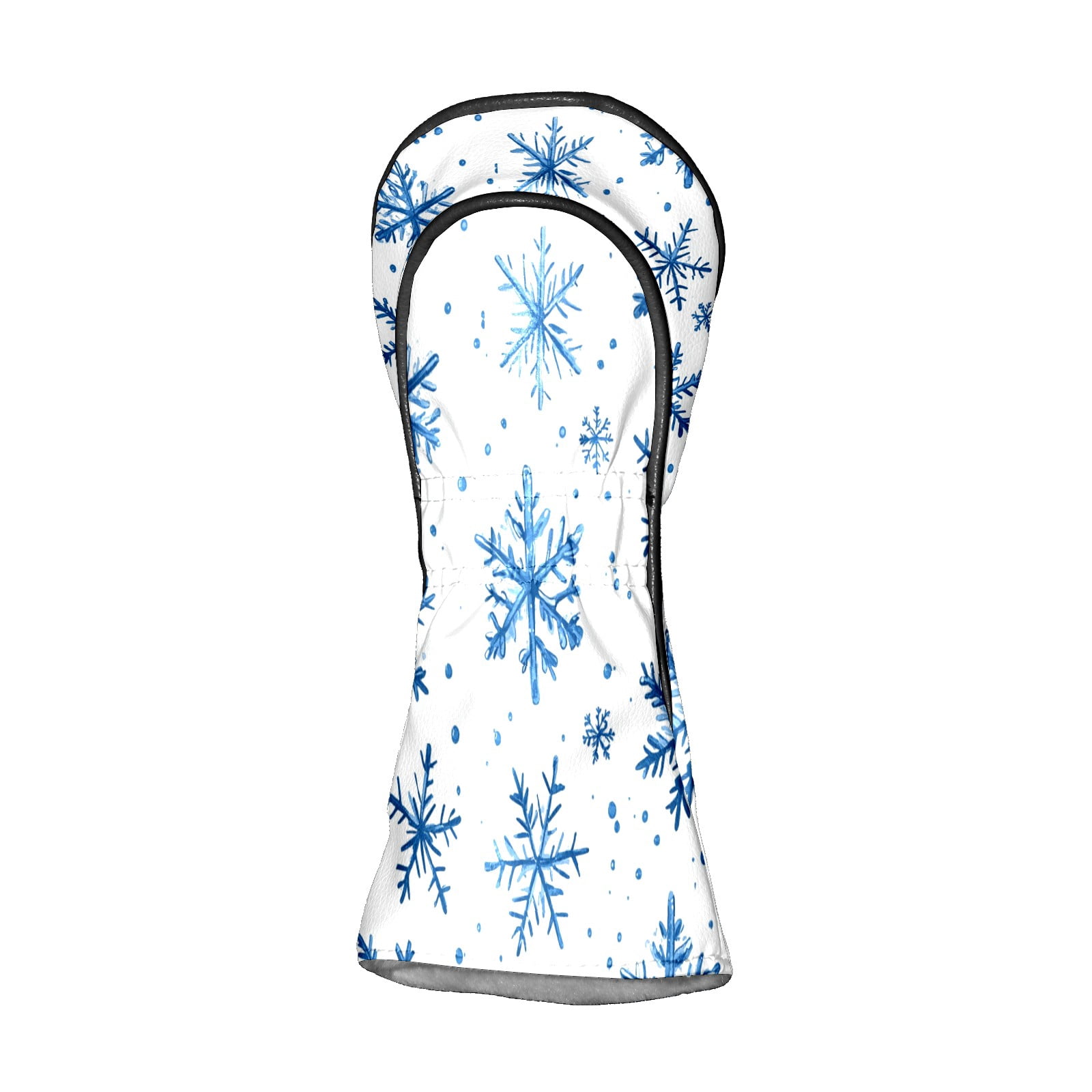 Golf Club Covers PU Leather Waterproof Head Covers for Fairway Woods Hybrids Blue Snowflake Unisex Fits Most Brands