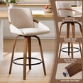thumbnail image 5 of CDCASA Swivel Bar Stools Set of 2, 26 Inch Counter Height Bar Stools with High Backrest, Linen Wood Upholstered Modern Barstools for Kitchen Counter, Beige, 5 of 10