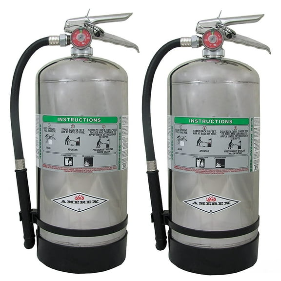 Amerex B260, 6 Liter Wet Chemical Class A K Fire Extinguisher - 2 Pack