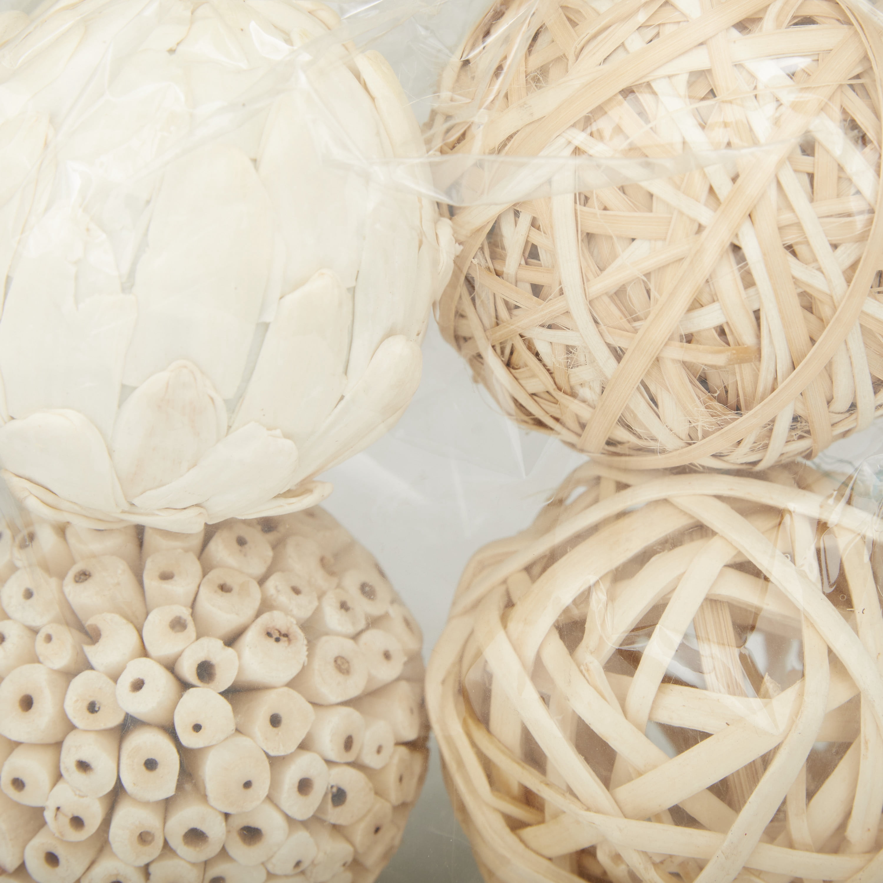 DecMode Brown 8" Handmade Dried Plant Orbs & Vase Filler with Varying Designs (2 Count)