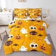 thumbnail image 1 of YST Ensemble de Douillette Citrouille Très Grand pour l'Halloween 7 Pcs, Sac de Literie Réversible pour Enfants Sugar Skull, Ensemble de Literie Gothique Ghost Chat Animal Araignée Douillette, Drap Plat Orange, Drap-Housse, Taies d'Oreiller, 1 of 5