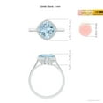 thumbnail image 4 of ANGARA Natural Claw-Set Cushion 1.95 ct Aquamarine Engagement Ring with Halo in 14K White Gold for Women (Size-8mm) | March Birthstone, Anniversary, Jewelry Gift for Women | Natural Aquamarine Ring, 4 of 9