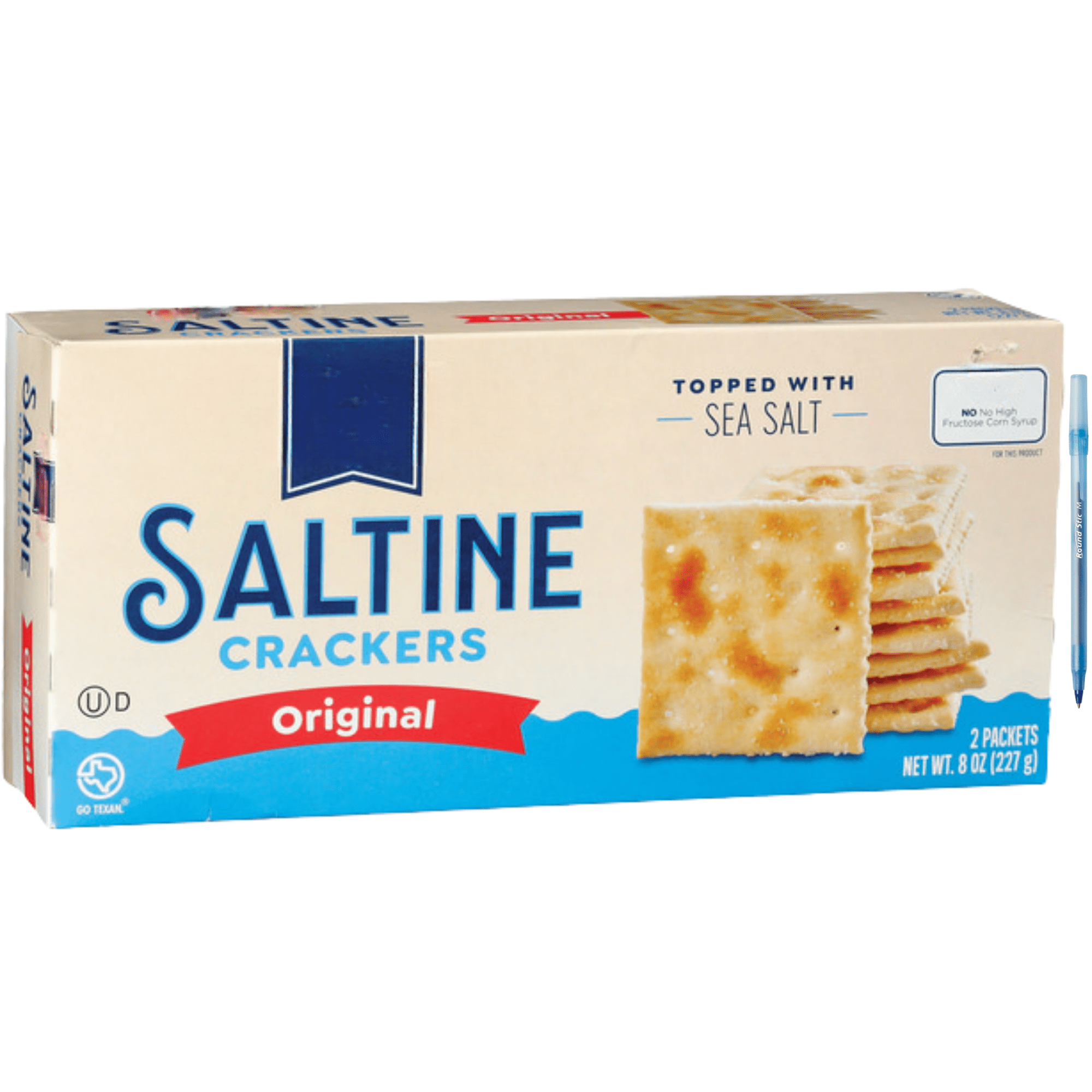 Saltine Original Crackers Topped with Sea Salt No High Fructose Corn Syrup 2 Packets 8 oz