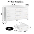 thumbnail image 2 of QinaQin Cómoda ancha para recámara de 47.2 pulgadas con 6 cajones, mueble moderno de madera con almacenamiento para cuarto de bebé, sala o dormitorio, 2 of 9