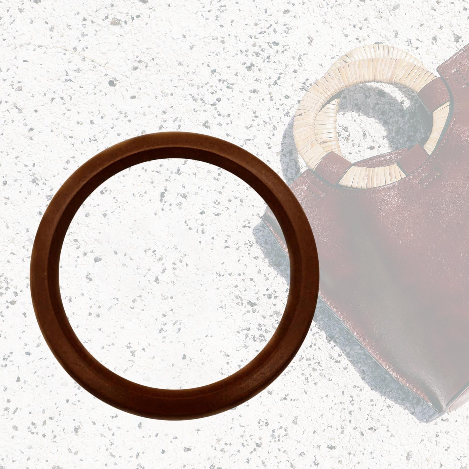 Round Bag Handle Wooden Handles Replacement Round Purse Handle Smooth Handbag Handle Decorative Handles for Straws Beach Canvas Handbags Making Dark