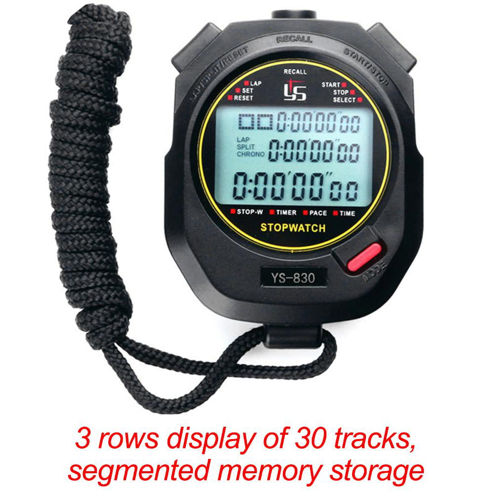 Kanayu Digital Stopwatch Timer Sports Digital Stopwatch Shockproof Large  Screen Handheld Stop Watch with Lanyard Date Time Alarm Function for  Coaches