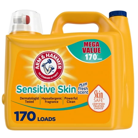 Arm & Hammer Sensitive Skin Plus Fresh Scent Liquid Laundry Detergent, 170 fl oz, 170 Loads