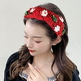 thumbnail image 4 of Christmas Barrettes Cute Women Cartoon Headband Decorative Knotted Hair Accessories Wide Turban Style for Holiday Festivities, 4 of 4