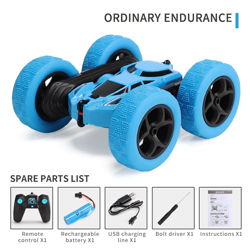 Remote Control RC Stunt Car Toy Rotating Racing Car 360°Flip(Blue