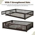 thumbnail image 5 of PAPROOS Full Montessor Floor Bed, Solid Wood Toddler Bed with Safety Guardrail and Door, Easy Assembly, Low-to-Floor Bed Frame with Slats for Kids, Espresso, 5 of 9