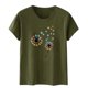 thumbnail image 4 of Fiudx Ofertas Flash Artículos En Oferta Blusa de Manga Corta con Estampado de Moda para Mujer, Divertida Camiseta con Cuello Redondo, 4 of 5
