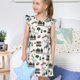 thumbnail image 4 of Fotbe Camping Caravan 2 Vestido de Dormir para Niñas de 3 a 10 Años, Mangas Cortas, Estilo Princesa, Pijama Camisón con Mangas Voladas-XX-Large, 4 of 6