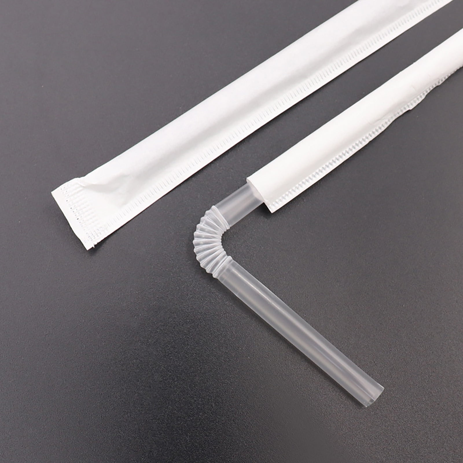 Riluanmi Clearance 100PCS Disposable Plastic Black Straws Flexible ...