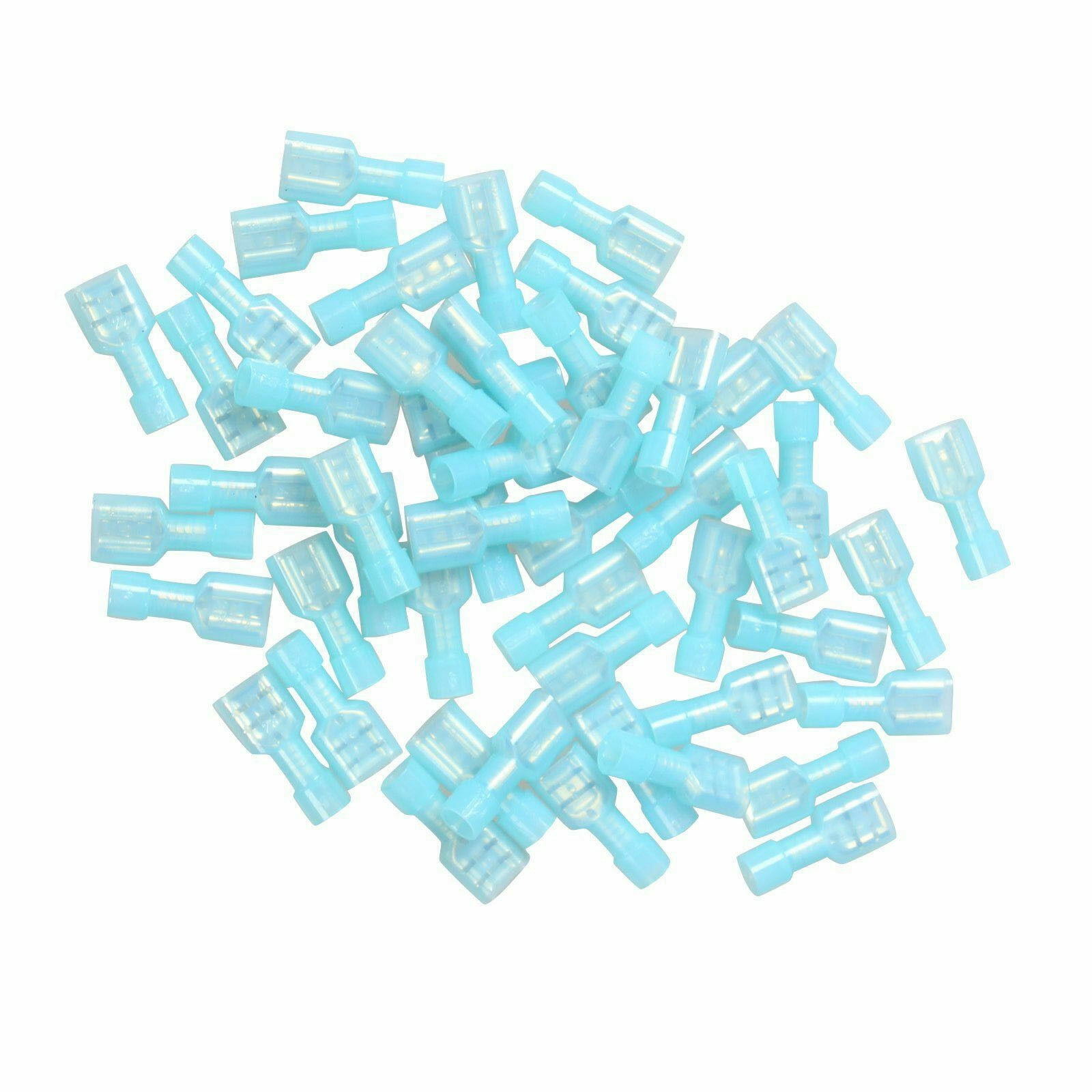 300Pcs Blue Fully Insulate Terminals Female Electrical Spade Crimp Connectors