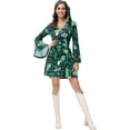 thumbnail image 4 of 70s Disco Fancy Dress Outfits for Women, 60s 70s 80s 90s Hippie Costume Disco Dress, Groovy Disco Dress, Retro Disco Outfit, Halloween Floral Party Dresses Trendy Vacation, 4 of 9