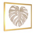 thumbnail image 2 of Designart 'Beige Ivory Pastel Monstera Heart Shaped Tropical Leaf' Traditional Framed Art Print, 2 of 4