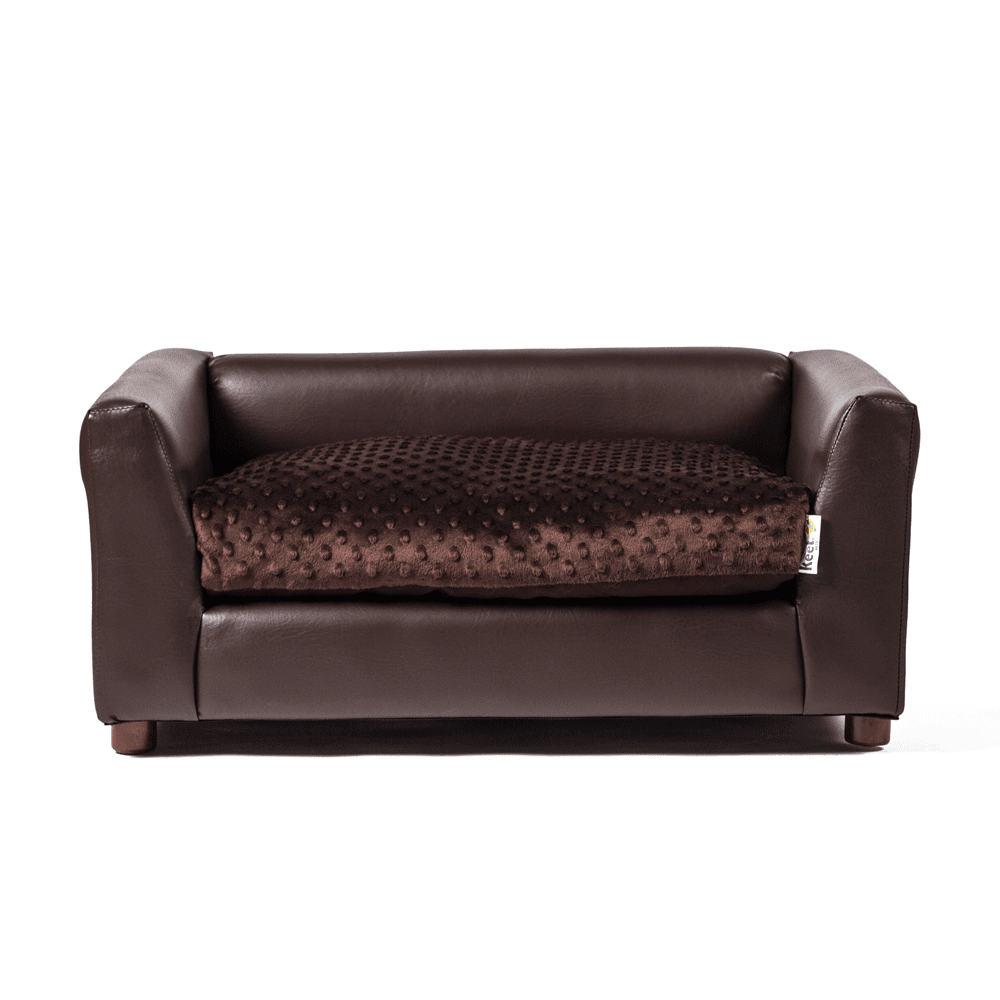 Keet Fluffly Deluxe Pet Bed Sofa Chocolate Medium