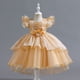thumbnail image 2 of Flower Pearl Girls Princess Dress Organza Trailing Wedding Dama de honor Tutu Vestidos Niños Fiesta de cumpleaños elegante Vestido de noche5T (Etiqueta 120) Gao Jinjia LED, 2 of 2