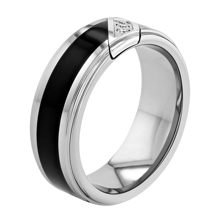 Brilliance Fine Jewelry Men's Tungsten Diamond Accent Band photo 2