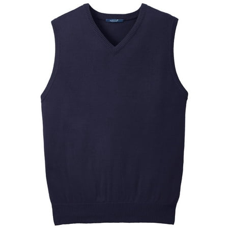 Cable V-neck Sweater Vest - Mafoose Men's Value V-Neck Sweater Vest Navy S