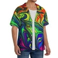 thumbnail image 4 of Fotbe Pride Rainbow print Short Sleeve Button Down Shirts for Men Casual Summer Beach Wrinkle Free Shirt-Large, 4 of 7