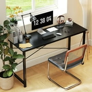 EDX Modern 55 in Simple Computer Desk with Storage Bag and Iron Hook, Black