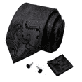 thumbnail image 2 of Visaccy Men's Wedding Tie Set And Pocket Silk Necktie Cufflinks for Party Prom, 2 of 4
