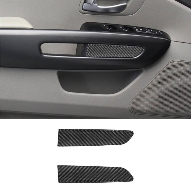 Real Bright Soft Car Interior Carbon Fiber Sticker Decoration2Pcs Carbon Fiber Interior Front Door Panel Cover For Kia Sedona 2015-16Auto Car Protection Interior Accessories